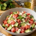 Salade de pastèque concombre feta - Facile fait maison