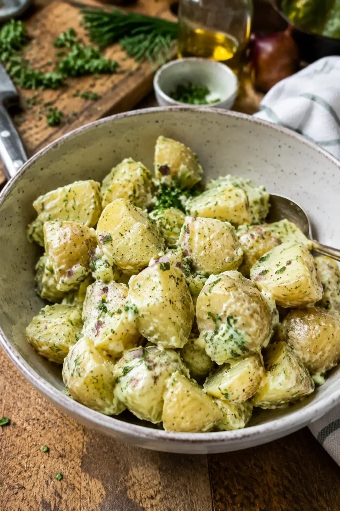 Salade de pommes de terre aux herbes - Facile fait maison