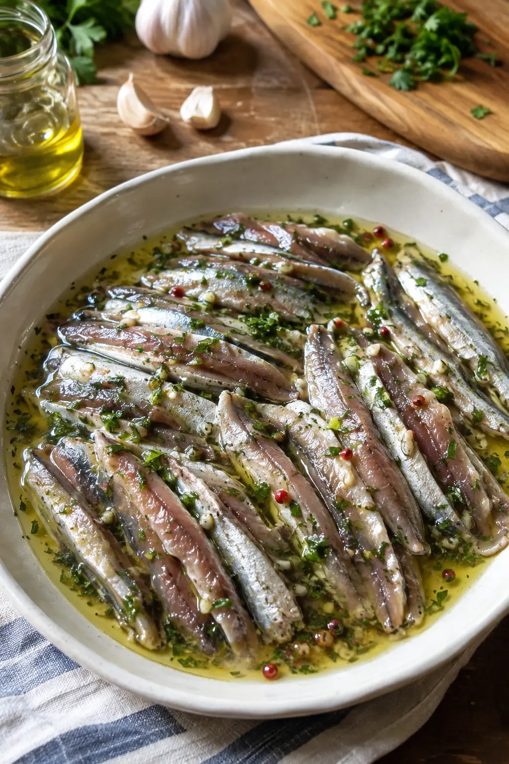 Anchois marinés façon boquerones - Facile fait maison