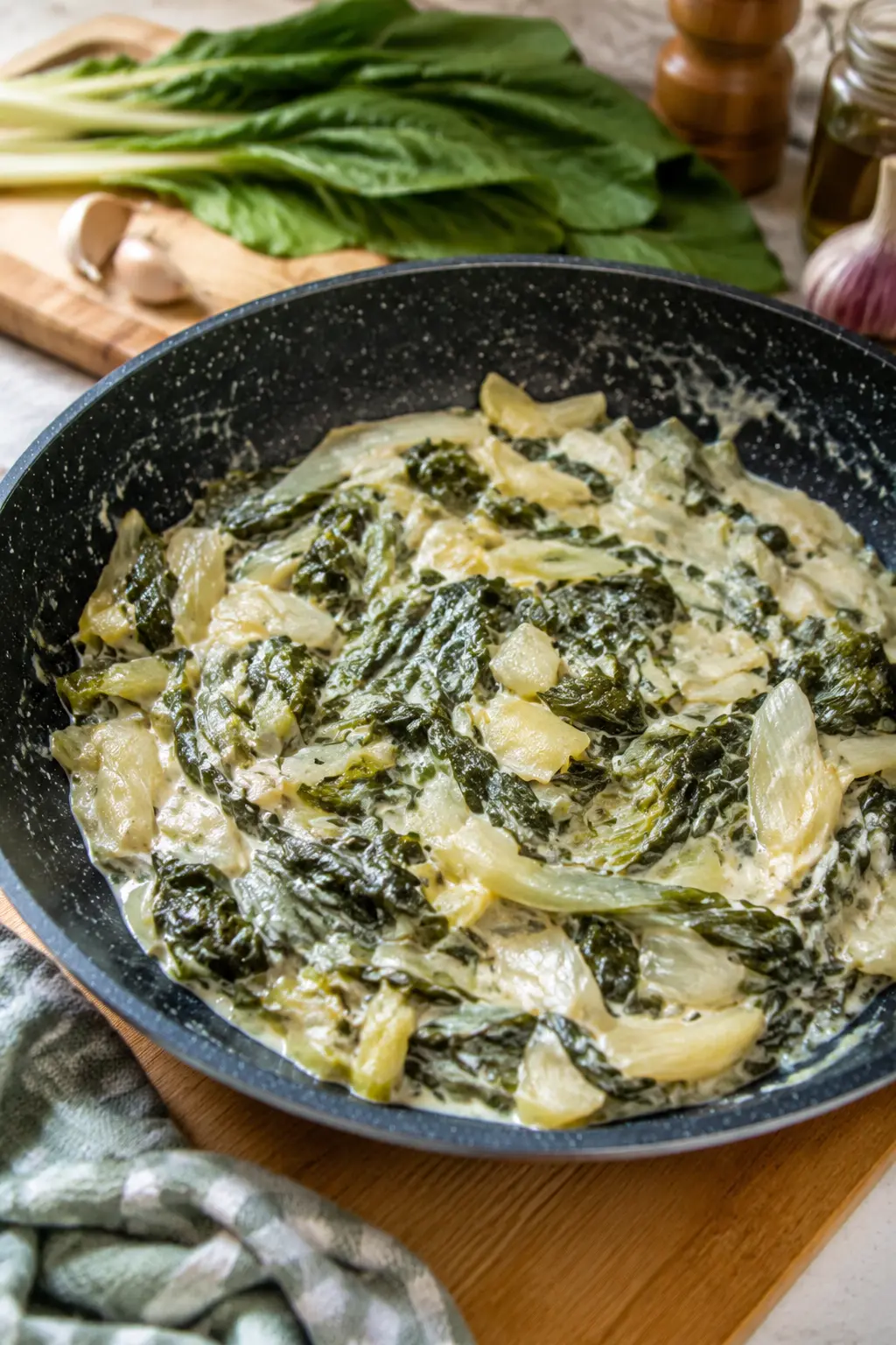 Blettes à la crème et à l'ail - Facile fait maison