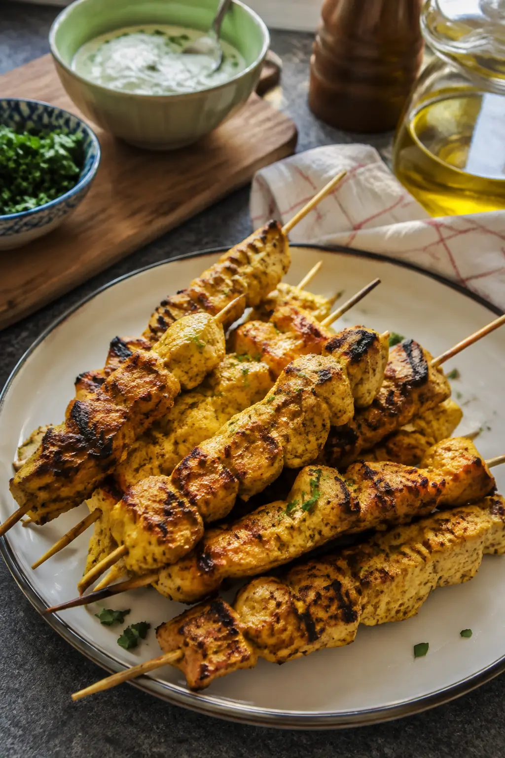 Brochettes de poulet au curry - Facile fait maison