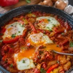 Chakchouka aux œufs et poivrons - Facile fait maison