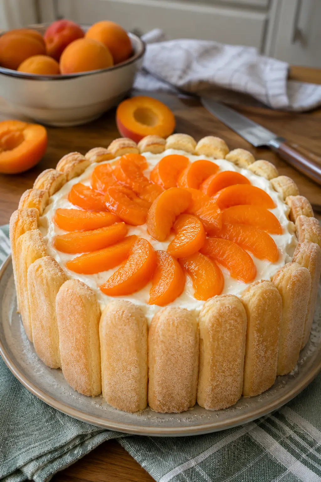 Charlotte aux abricots sans cuisson - Facile fait maison