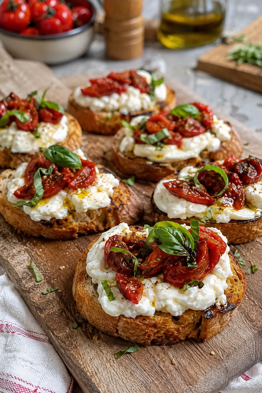 Crostinis burrata et tomates confites - Facile fait maison