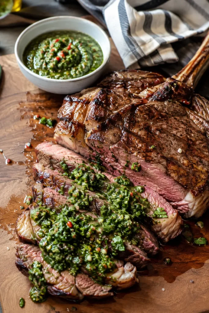 Côte de bœuf grillée sauce chimichurri - Facile fait maison