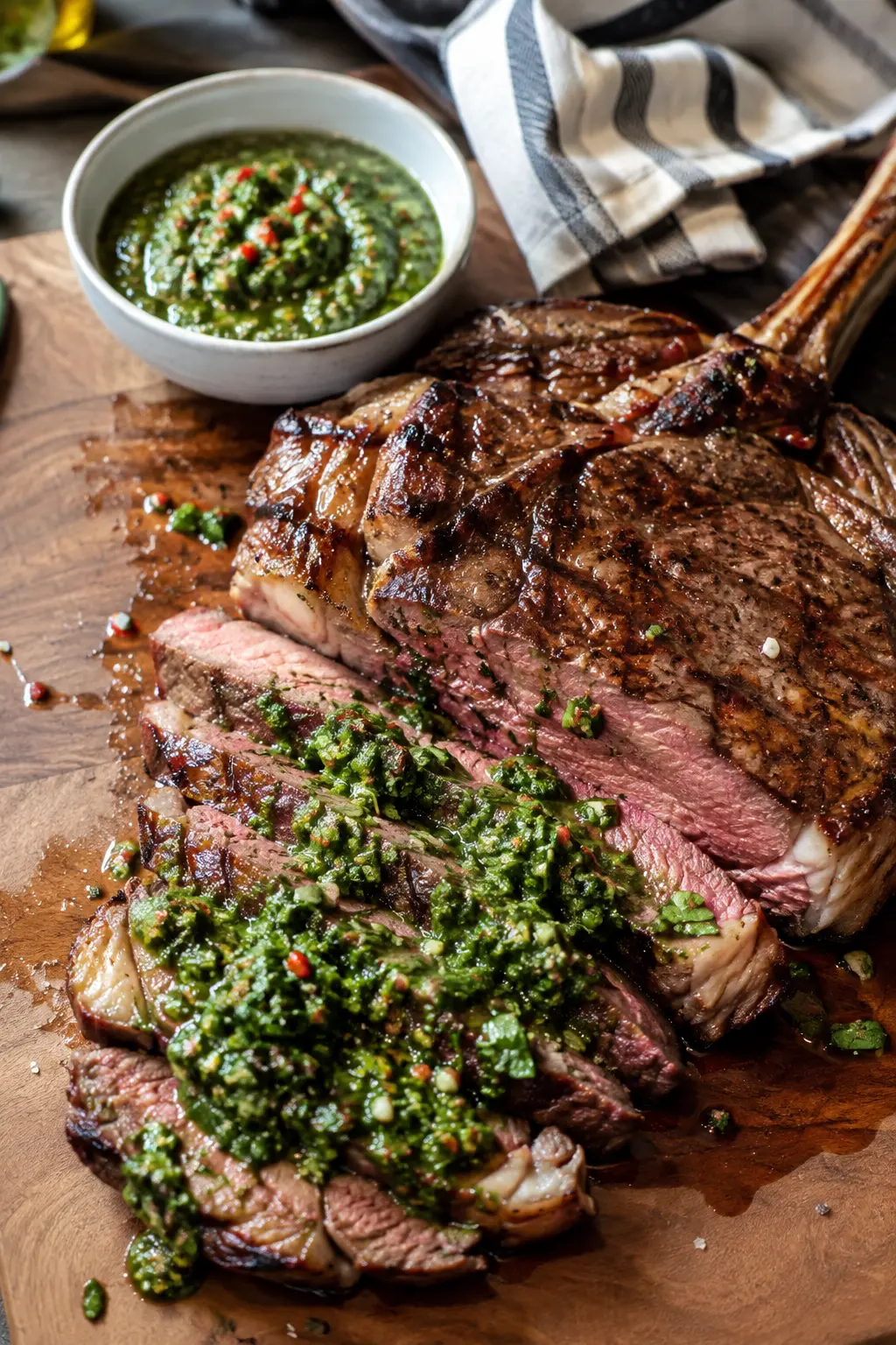 Côte de bœuf grillée sauce chimichurri - Facile fait maison