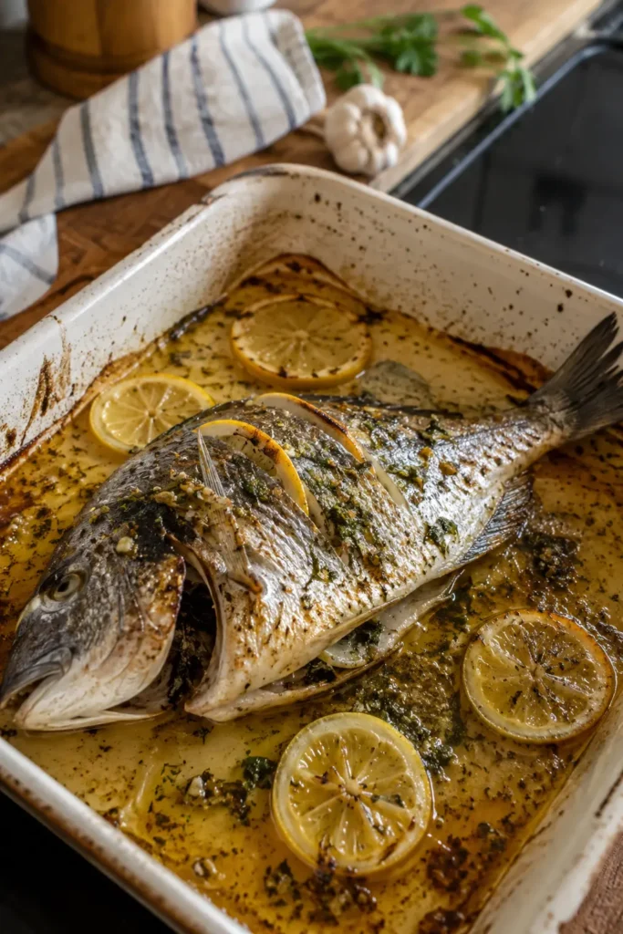 Dorade royale au four au vin blanc - Facile fait maison