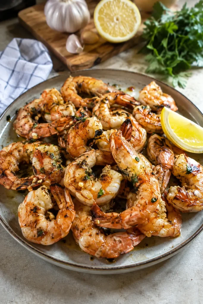 Gambas à la plancha citron ail - Facile fait maison