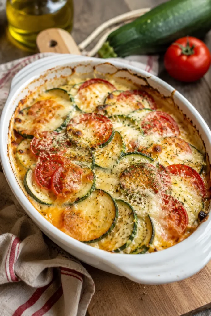 Gratin de courgettes et tomates au parmesan - Facile fait maison