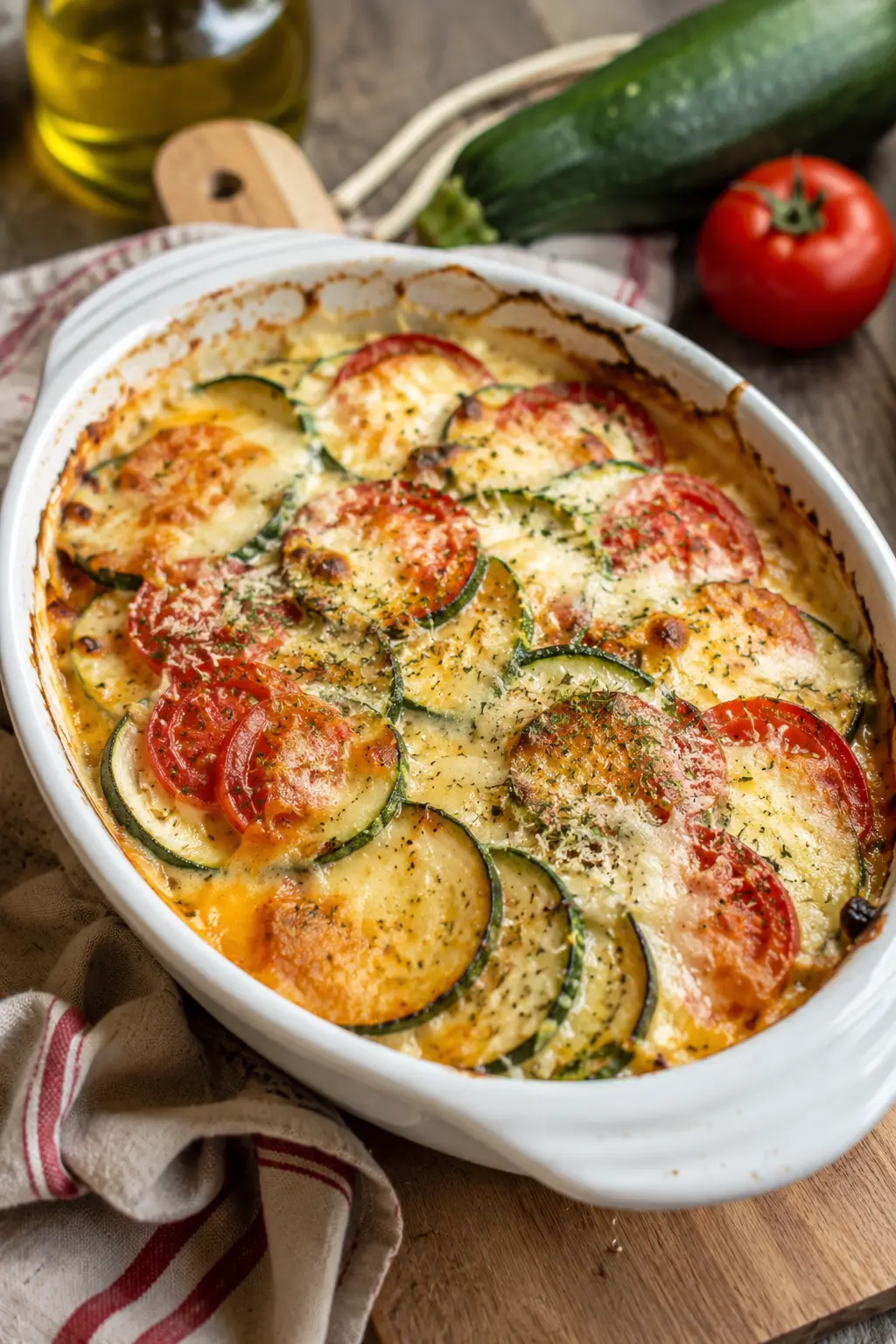 Gratin de courgettes et tomates au parmesan - Facile fait maison