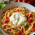 Linguine aux tomates cerises et burrata - Facile fait maison