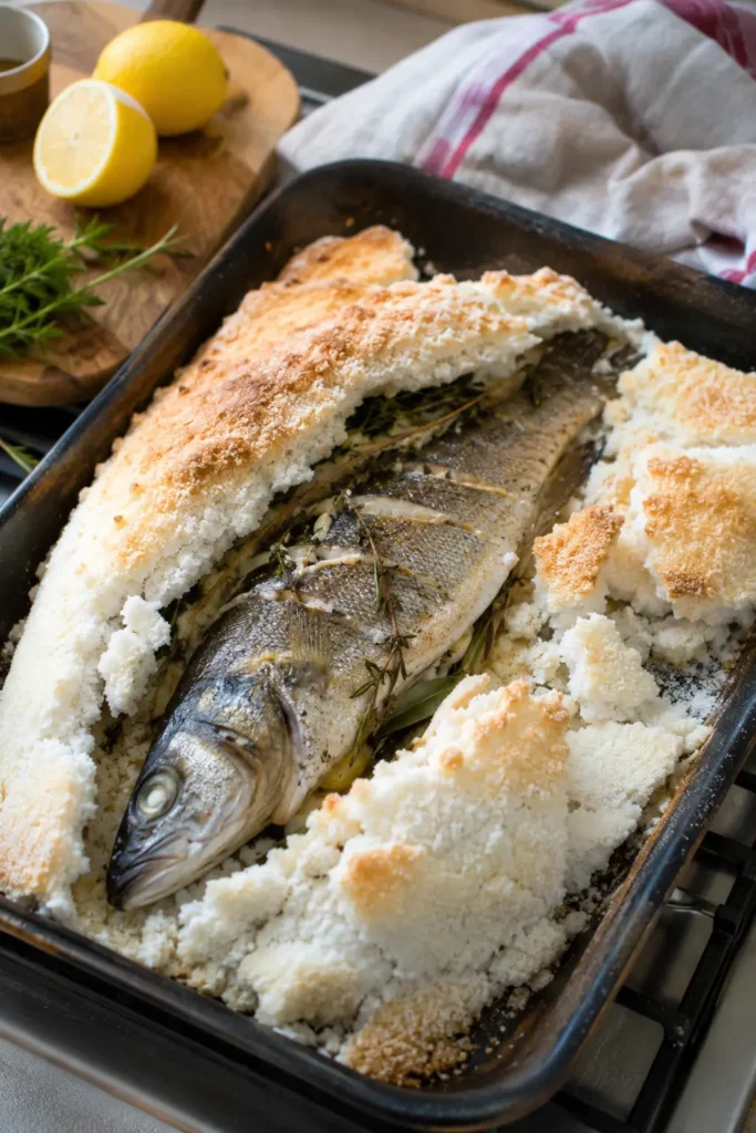 Loup de mer en croûte de sel - Facile fait maison