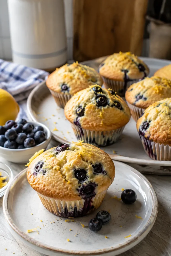 Muffins aux myrtilles et citron - Facile fait maison