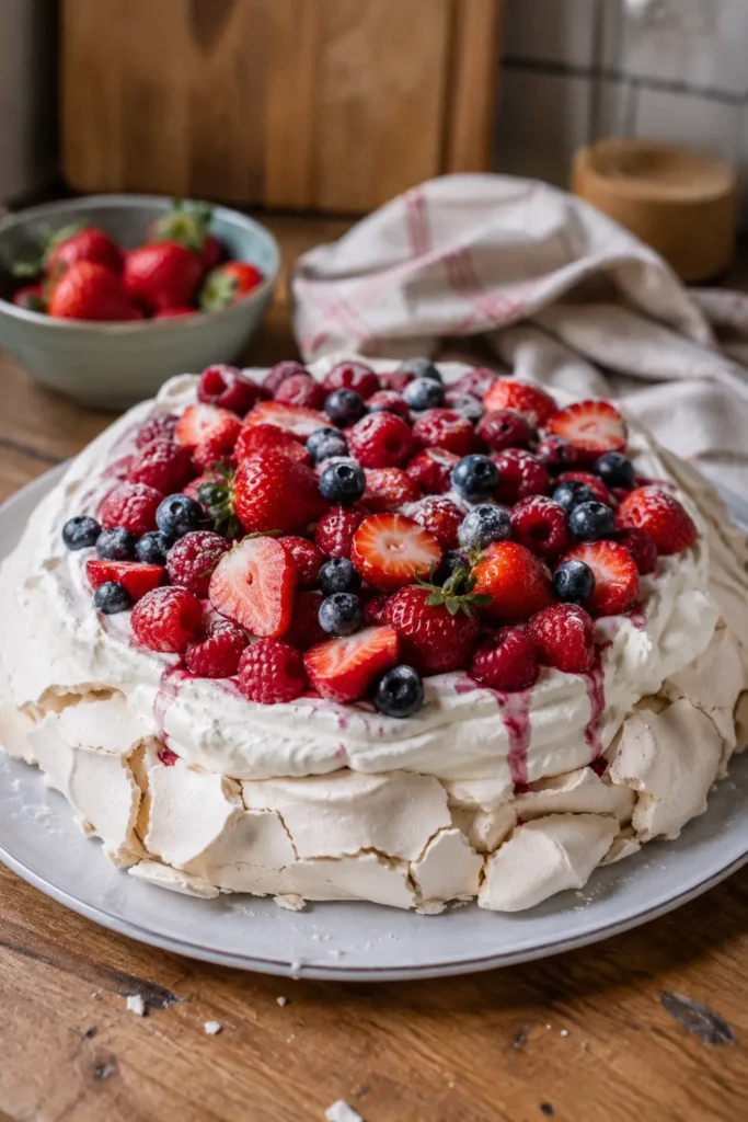 Pavlova aux fruits rouges - Facile fait maison