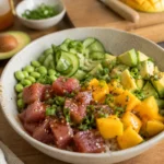 Poke bowl thon, mangue et avocat - Facile fait maison