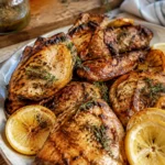Poulet grillé mariné au citron et thym - Facile fait maison