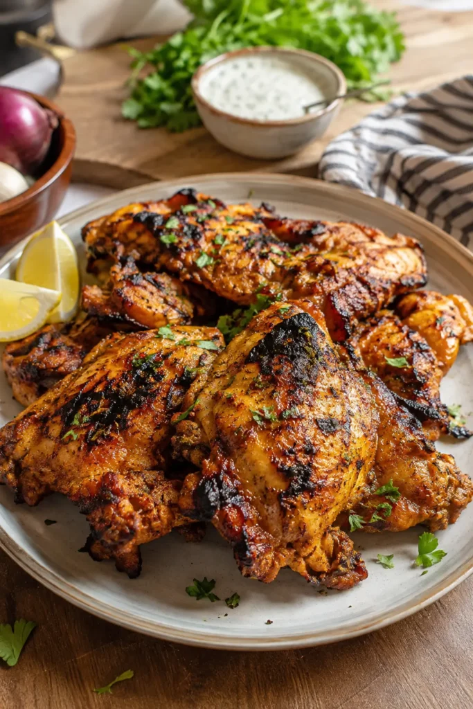 Poulet mariné au yaourt et épices, grillé - Facile fait maison