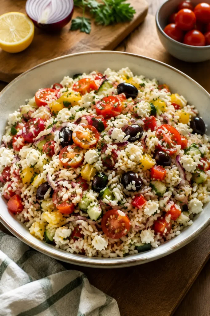 Riz froid façon méditerranéenne aux légumes - Facile fait maison