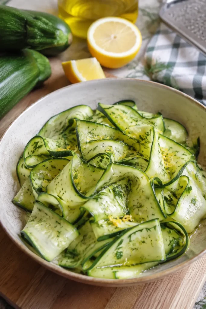 Salade de courgettes crues marinées au citron - Facile fait maison