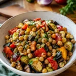 Salade de pois chiches aux légumes grillés - Facile fait maison