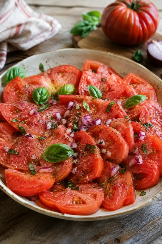 Salade de tomates cœur de bœuf à l'ancienne - Facile fait maison