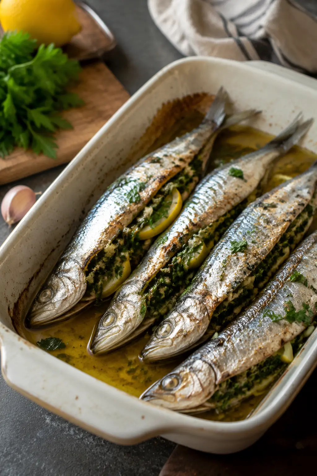 Sardines farcies aux herbes et citron - Facile fait maison