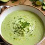 Soupe froide avocat-concombre au citron vert - Facile fait maison