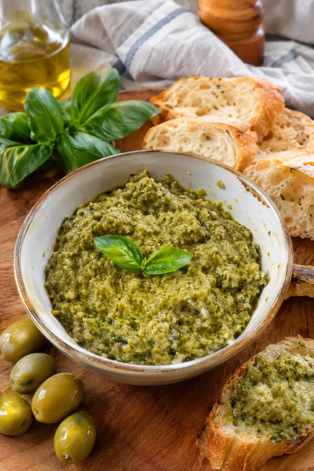 Tapenade verte aux olives et basilic - Facile fait maison