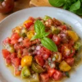 Tartare de tomates anciennes au basilic - Facile fait maison