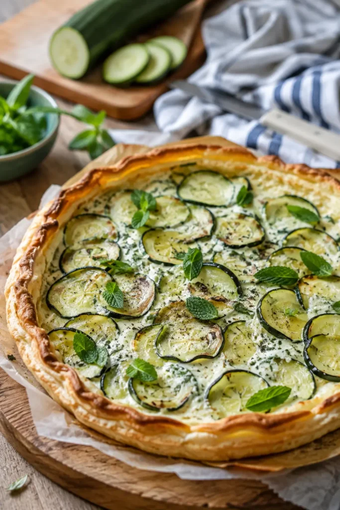 Tarte courgette ricotta menthe - Facile fait maison