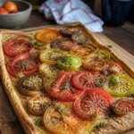 Tarte fine à la moutarde et tomates anciennes - Facile fait maison
