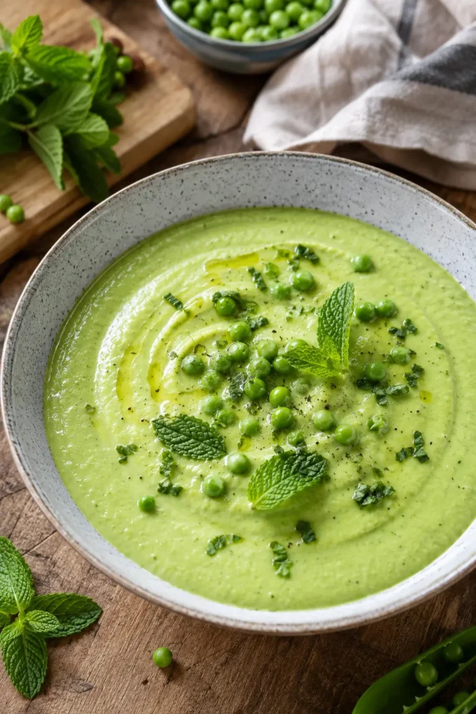 Velouté froid de petits pois à la menthe - Facile fait maison