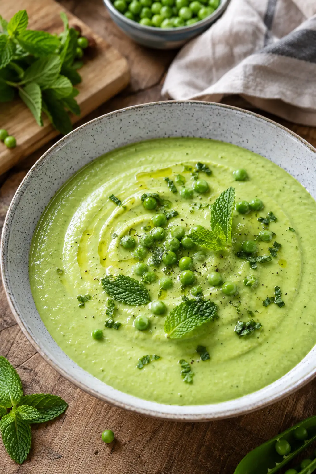 Velouté froid de petits pois à la menthe - Facile fait maison