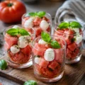 Verrine tomate-pastèque-basilic - Facile fait maison