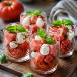 Verrine tomate-pastèque-basilic - Facile fait maison