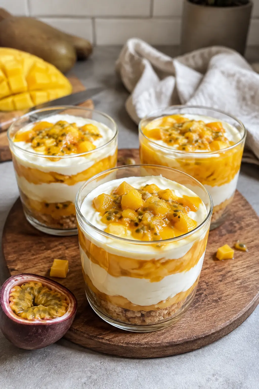 Verrines mangue passion mascarpone - Facile fait maison