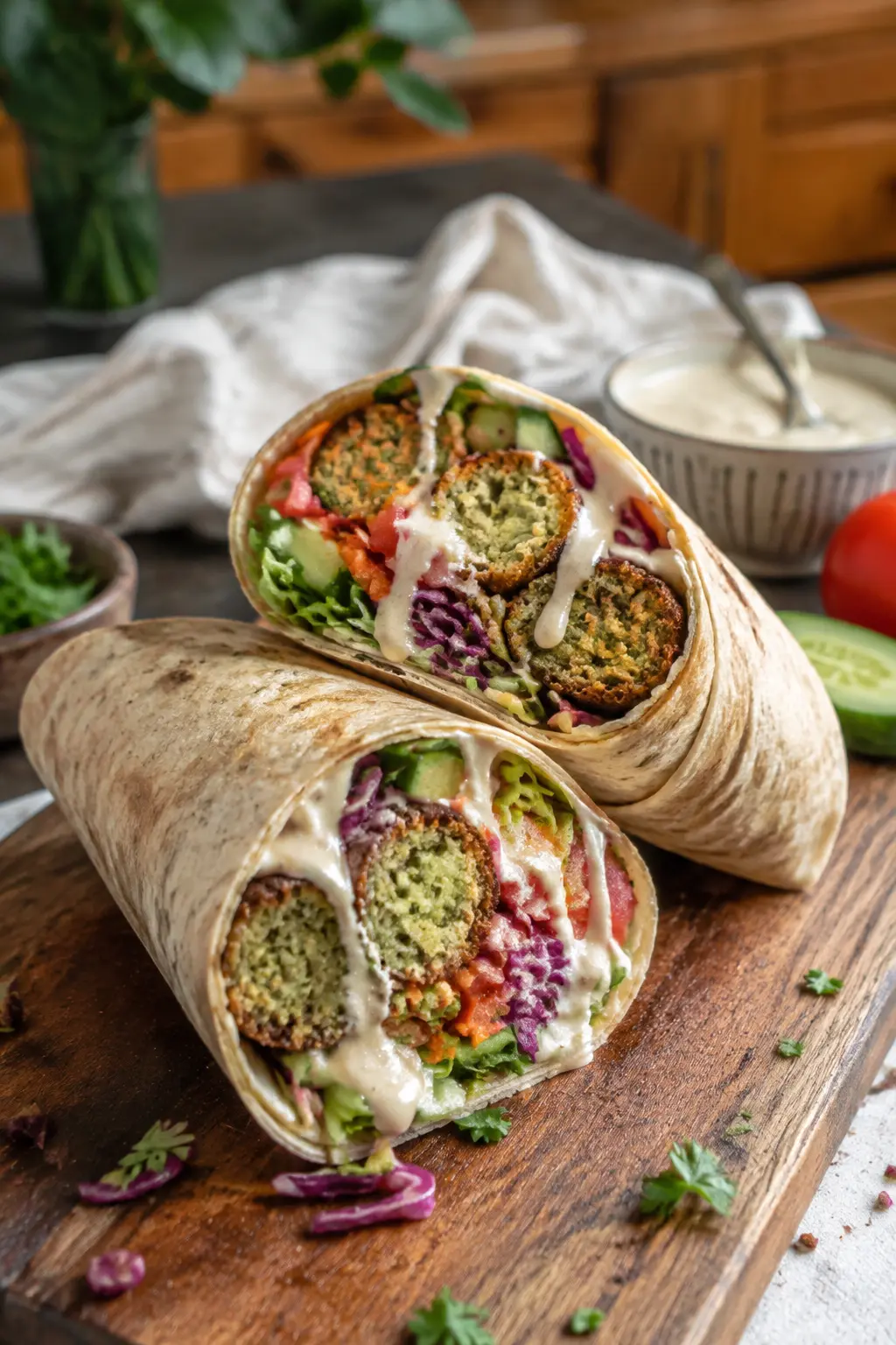 Wrap falafel et légumes croquants - Facile fait maison