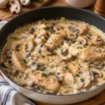 Aiguillettes de poulet à la crème de champignons - Facile fait maison