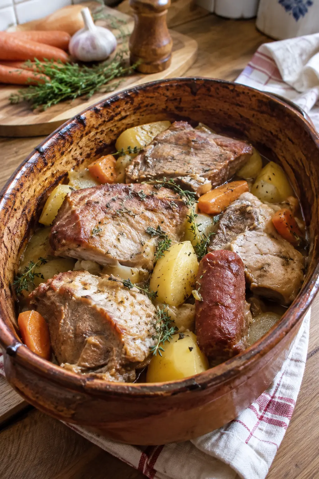 Baeckeoffe alsacien traditionnel aux trois viandes - Facile fait maison
