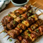 Brochettes de bœuf au fromage façon yakitori - Facile fait maison