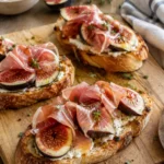 Bruschetta aux figues fraîches et jambon cru - Facile fait maison