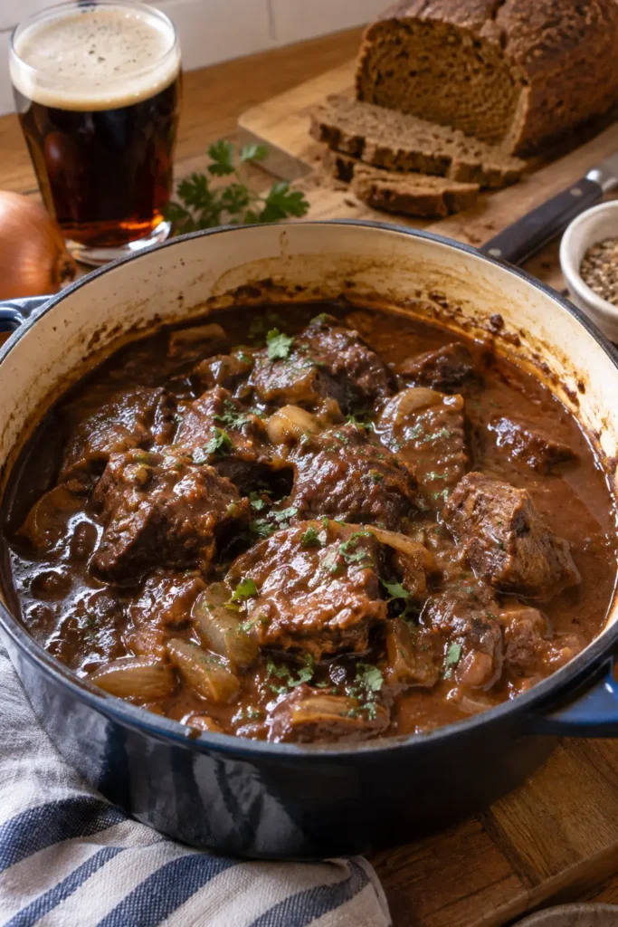 Carbonade flamande au pain d'épices et bière - Facile fait maison