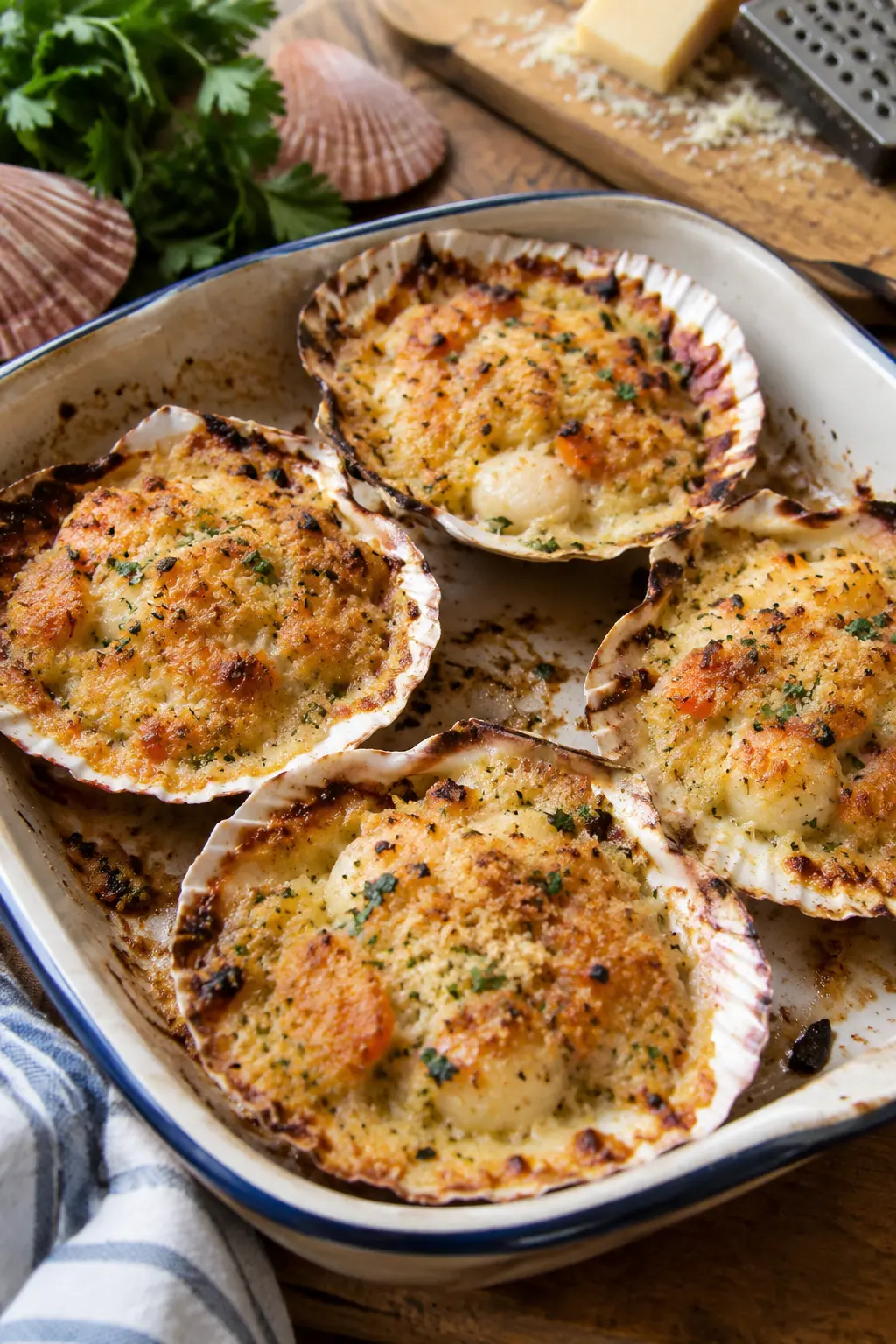 Coquilles Saint-Jacques gratinées à la bretonne - Facile fait maison