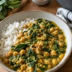 Curry de pois chiches aux épinards frais - Facile fait maison