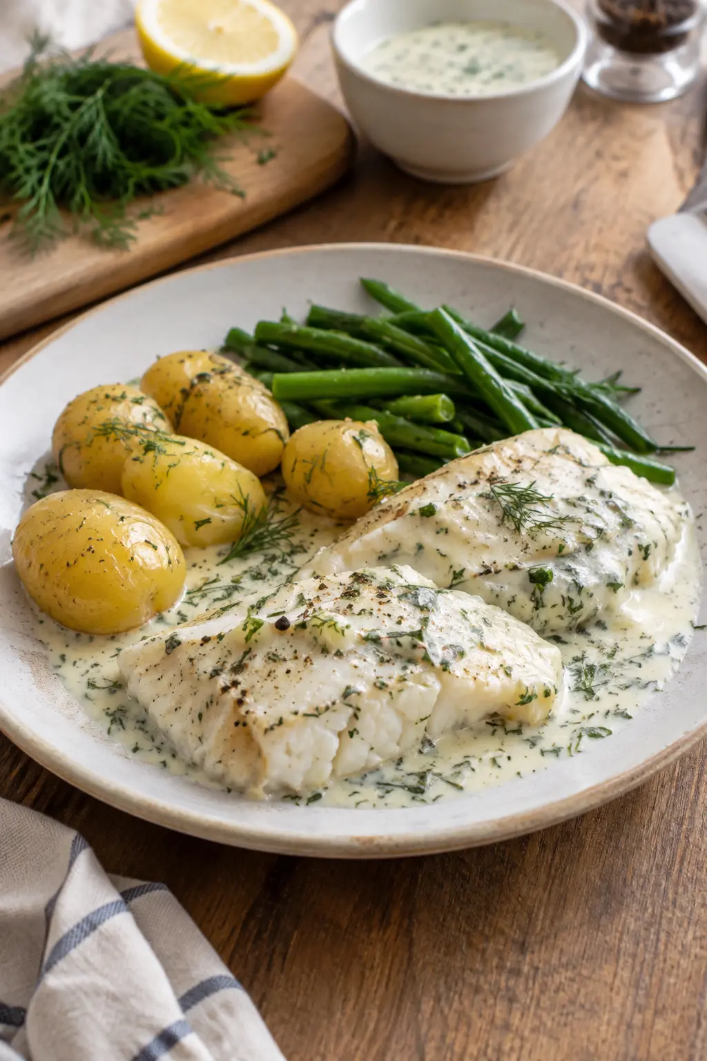 Filet de julienne à la crème et fines herbes - Facile fait maison