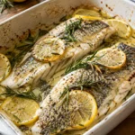 Filet de loup au four au romarin et citron - Facile fait maison