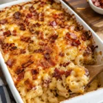 Gratin de macaronis au cheddar et bacon - Facile fait maison