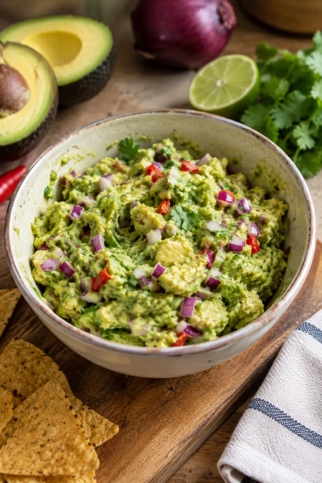 Guacamole maison pimenté aux oignons rouges - Facile fait maison