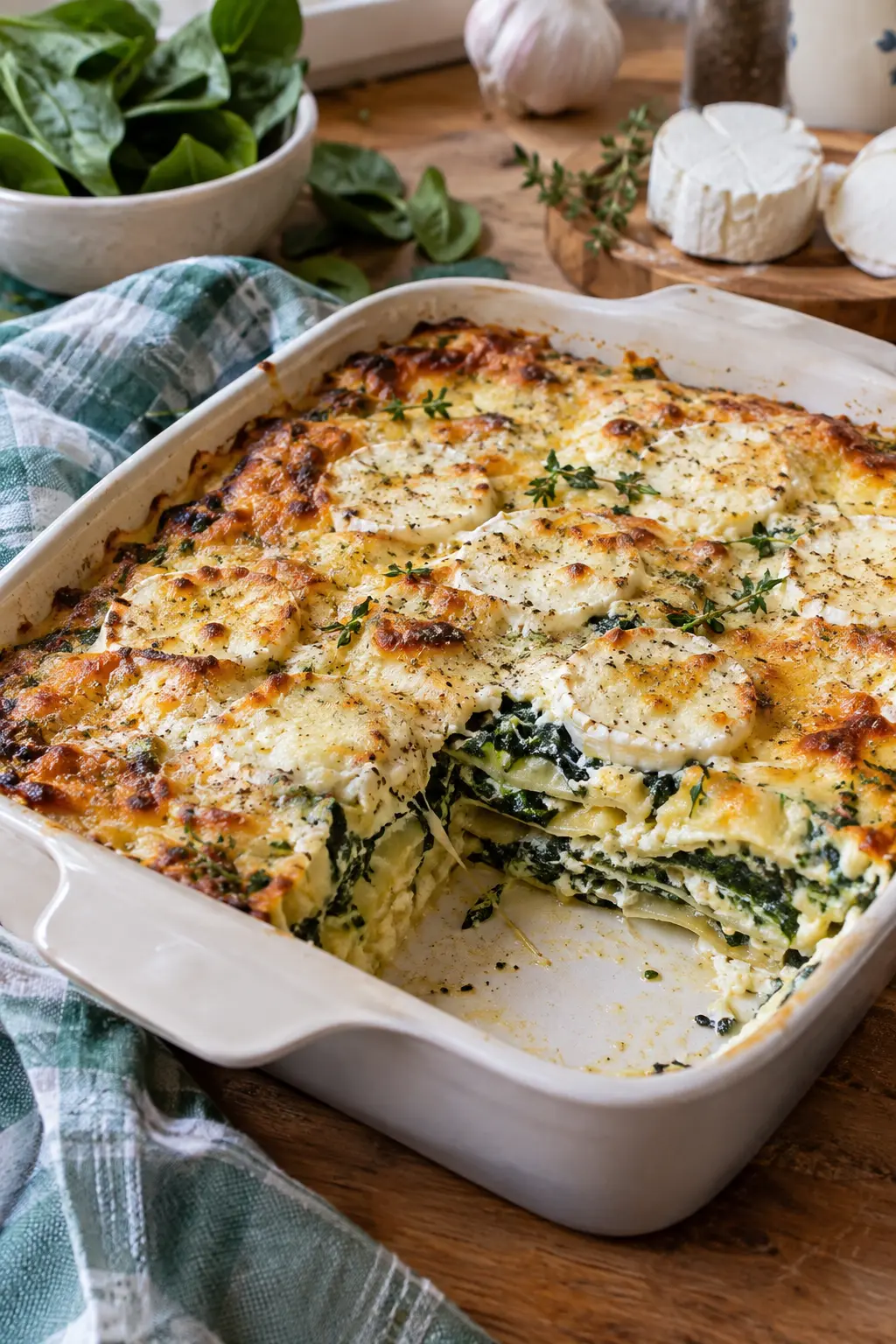 Lasagnes aux épinards et fromage de chèvre - Facile fait maison
