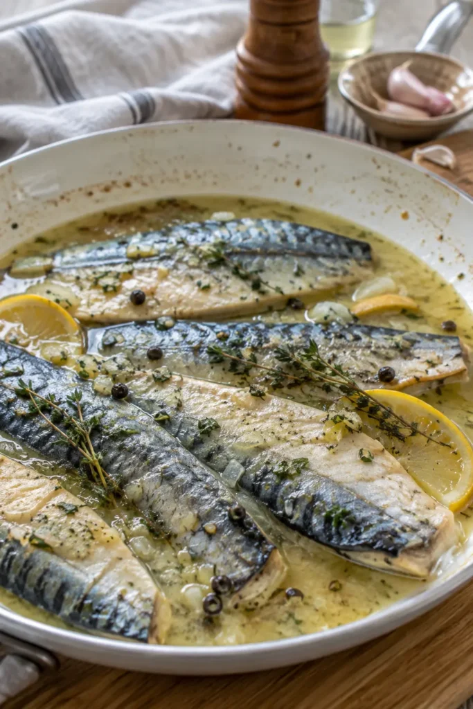 Maquereau au vin blanc et aromates - Facile fait maison